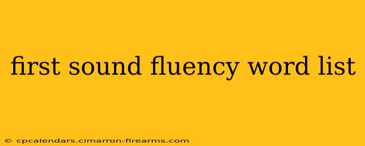 first sound fluency word list