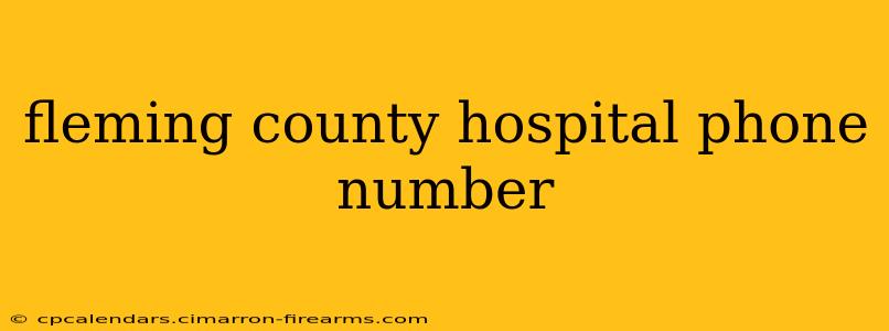 fleming county hospital phone number