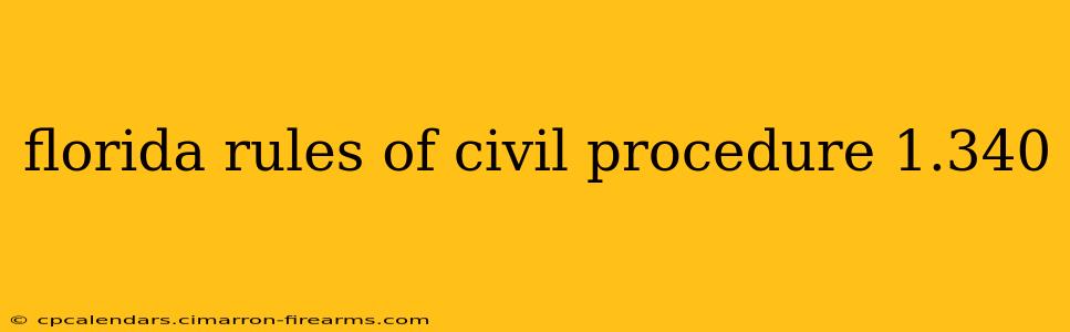 florida rules of civil procedure 1.340