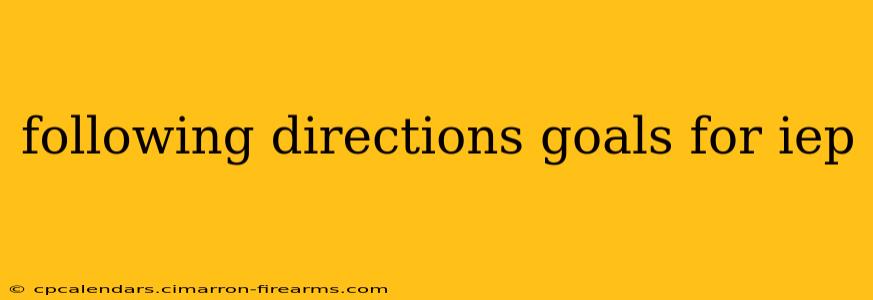 following directions goals for iep