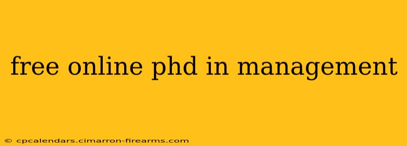 free online phd in management