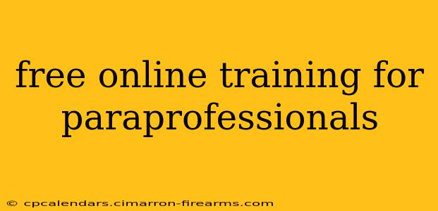 free online training for paraprofessionals