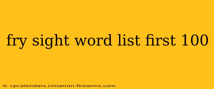 fry sight word list first 100