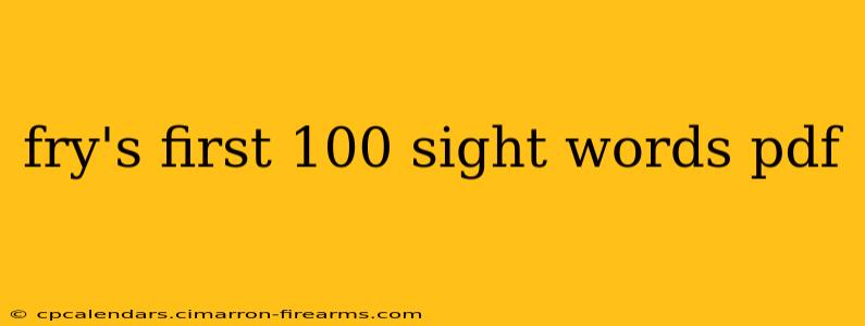 fry's first 100 sight words pdf