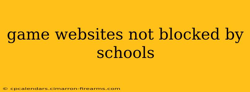 game websites not blocked by schools