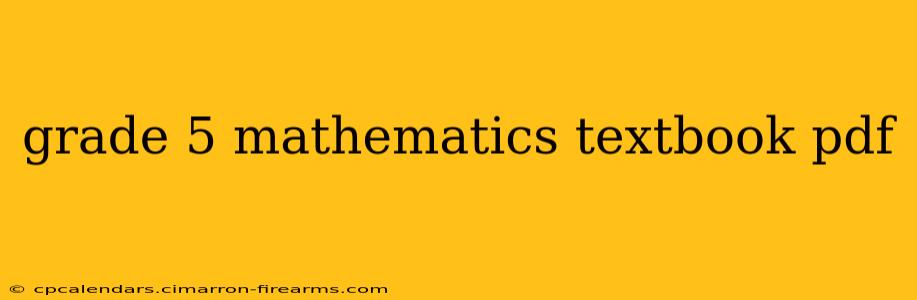 grade 5 mathematics textbook pdf