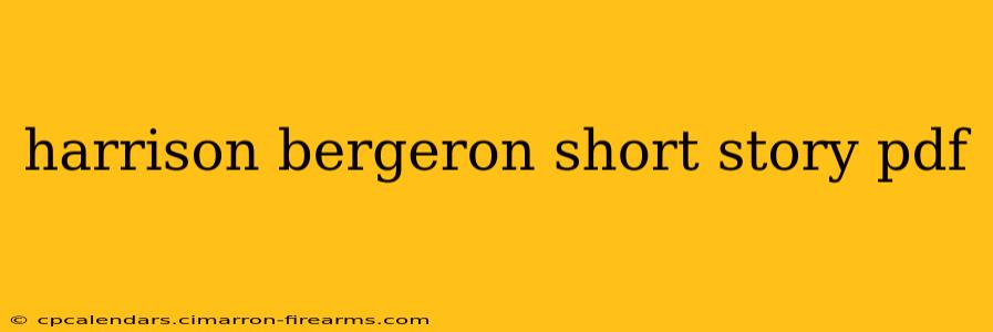 harrison bergeron short story pdf