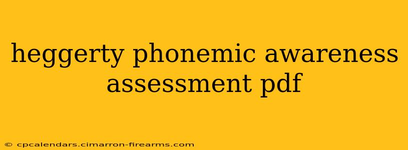 heggerty phonemic awareness assessment pdf