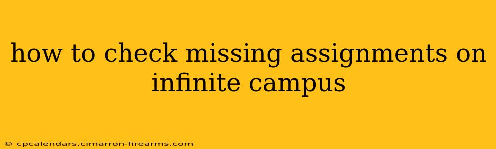 how to check missing assignments on infinite campus