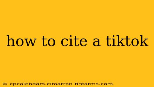 how to cite a tiktok