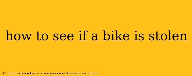 how to see if a bike is stolen