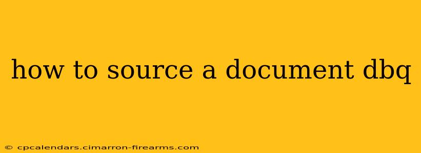 how to source a document dbq