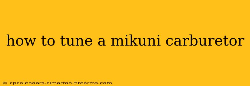 how to tune a mikuni carburetor