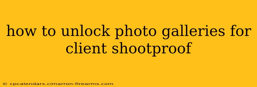 how to unlock photo galleries for client shootproof