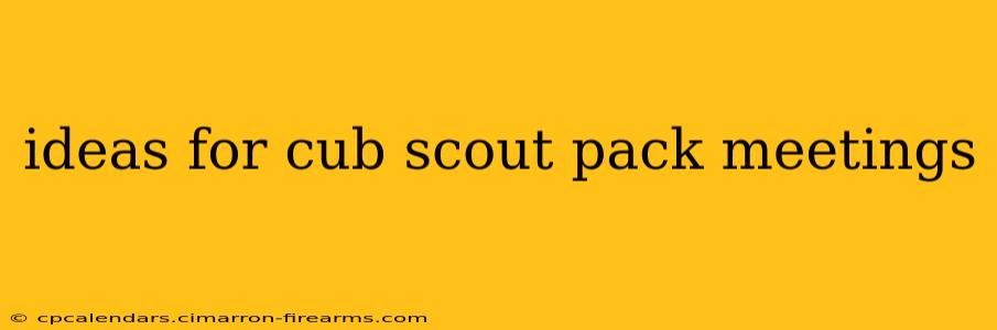 ideas for cub scout pack meetings