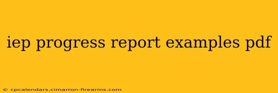 iep progress report examples pdf