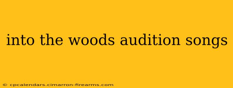 into the woods audition songs