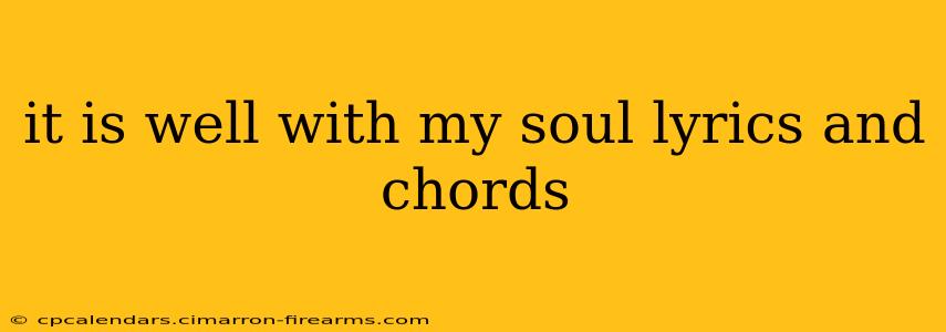 it is well with my soul lyrics and chords