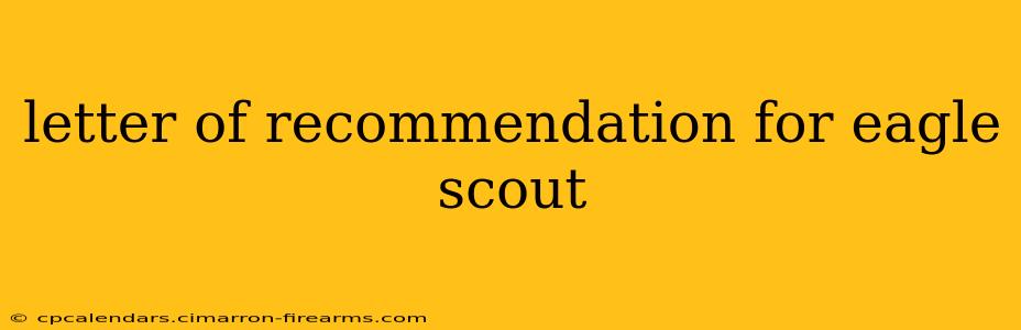 letter of recommendation for eagle scout