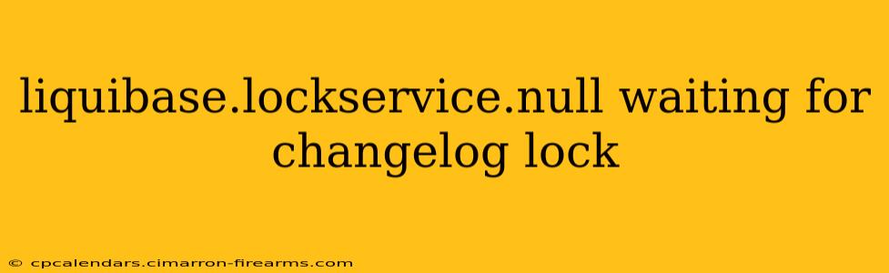 liquibase.lockservice.null waiting for changelog lock