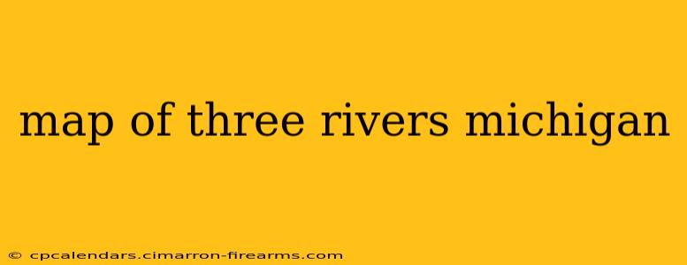 map of three rivers michigan