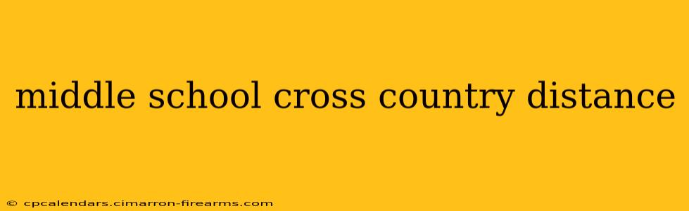 middle school cross country distance