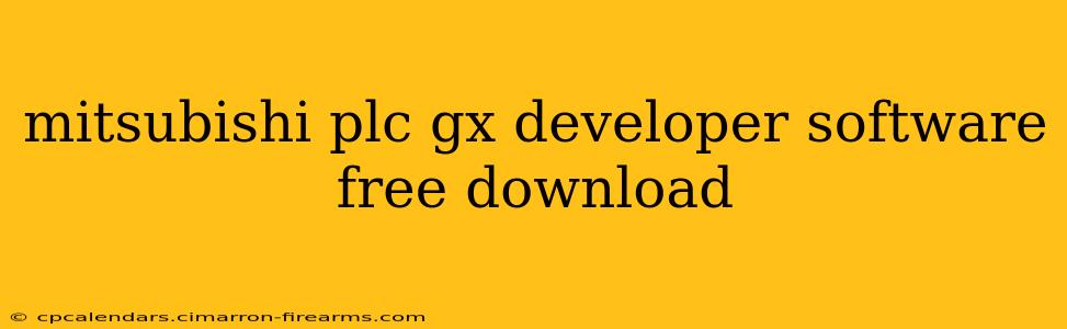 mitsubishi plc gx developer software free download