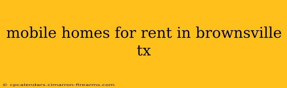 mobile homes for rent in brownsville tx