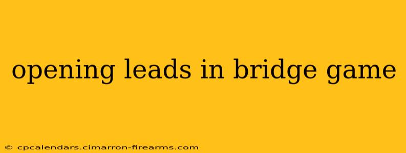 opening leads in bridge game