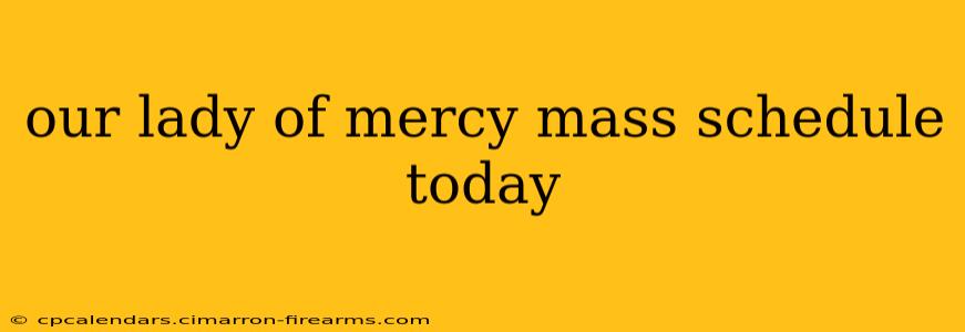 our lady of mercy mass schedule today