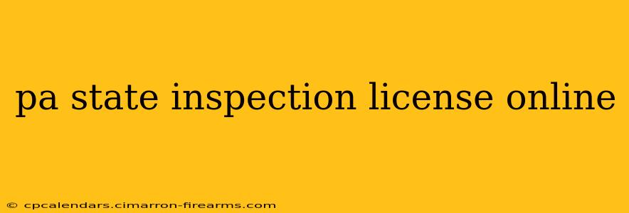 pa state inspection license online