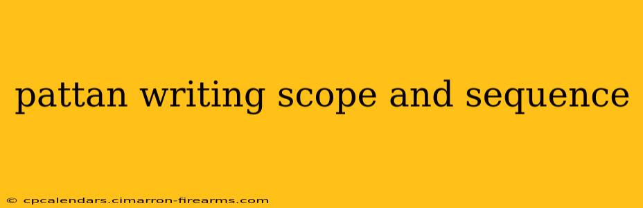 pattan writing scope and sequence