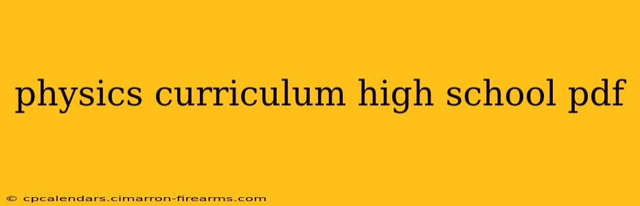 physics curriculum high school pdf