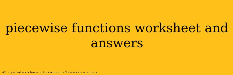 piecewise functions worksheet and answers