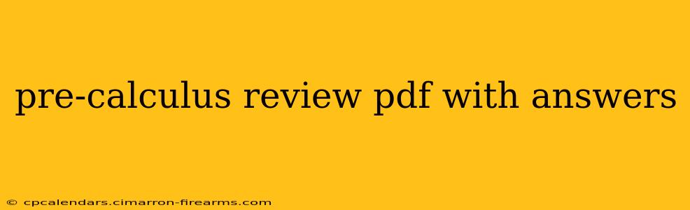 pre-calculus review pdf with answers