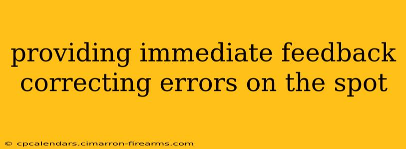 providing immediate feedback correcting errors on the spot