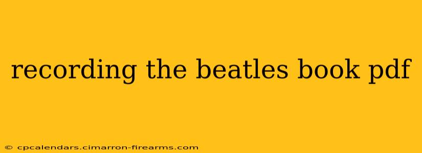 recording the beatles book pdf