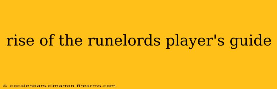 rise of the runelords player's guide