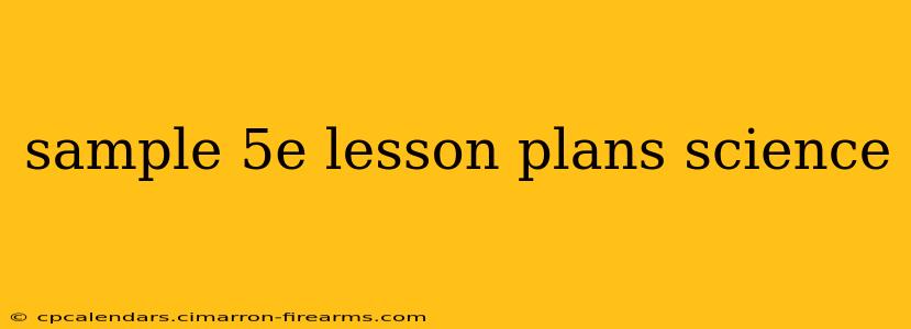 sample 5e lesson plans science