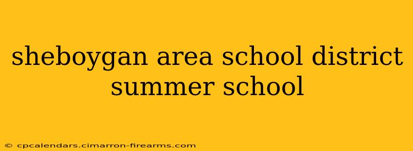 sheboygan area school district summer school