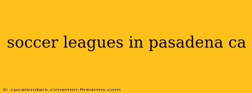 soccer leagues in pasadena ca