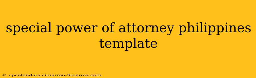 special power of attorney philippines template