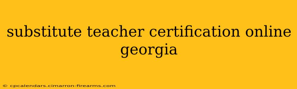 substitute teacher certification online georgia