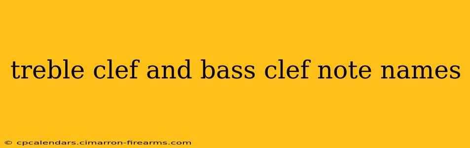 treble clef and bass clef note names