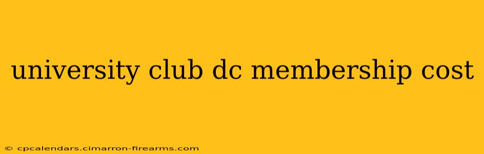 university club dc membership cost