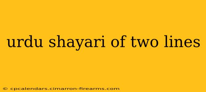 urdu shayari of two lines