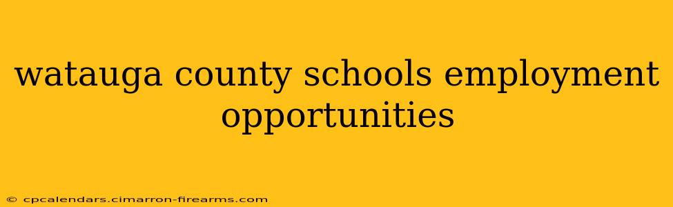 watauga county schools employment opportunities