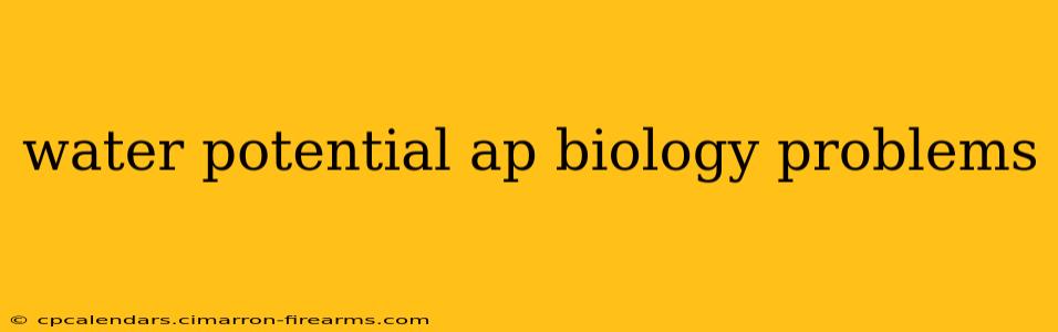 water potential ap biology problems