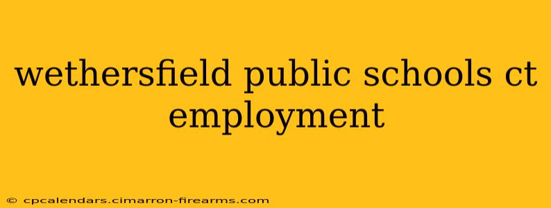 wethersfield public schools ct employment