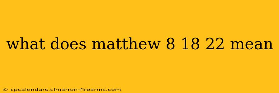 what does matthew 8 18 22 mean